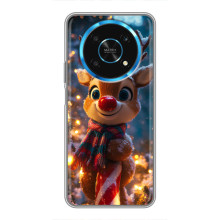 Яркий чехол для Huawei Honor Magic 6 Lite 5G с Зимними Оленятами – Олень в шарфе