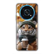 Друкований чохол 'Звірята з кавою' для Huawei Honor Magic 6 Lite 5G – Тигр з кавою