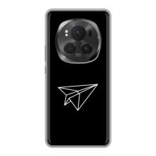 Чохол з картинками на чорному фоні для Huawei Honor Magic 6 Pro (Літак)