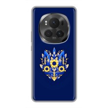 Чохол з картинкою (Патріотичний ГЕРБ) на Huawei Honor Magic 6 Pro – Герб в квітах