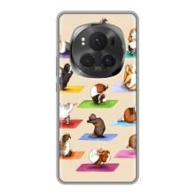 Чохол з Прикольним Принтом на Huawei Honor Magic 6 Pro (Йога свинок)
