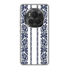 Силіконовый Чохол на Huawei Honor Magic 6 Pro з картинкой Вишиванки – Синя вишиванка