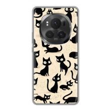 Чохол з малюнком кіт на Huawei Honor Magic 6 Pro (Чорні коти)