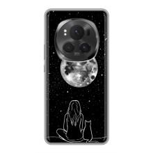 Чохол з малюнком кіт на Huawei Honor Magic 6 Pro (Дівчина з котом)