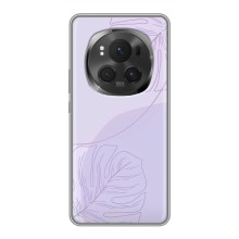 Чехол цветочный дизайн для Huawei Honor Magic 6 Pro – Монстера фиолетовая