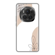 Силиконовый чехол с принтом в цветах на Huawei Honor Magic 6 Pro – Нюдовый дизайн
