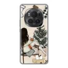 Рождественские, Праздничные Чехлы для Хорон Меджик 6 Про – Девушка с елкой