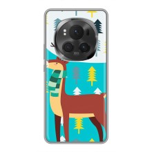 Силіконовий бампер з картинкою звірів для Huawei Honor Magic 6 Pro – Олень із шарфом