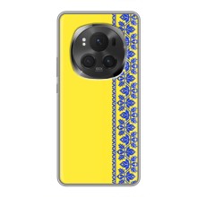 Силіконовый Чохол на Huawei Honor Magic 6 Pro (Вишиванка на жовтому фоні)