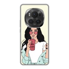 Силіконовый Чохол на Huawei Honor Magic 6 Pro з картинкой Модных девушек – З напоєм