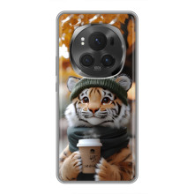 Печатный чехол «Зверята с кофе» для Huawei Honor Magic 6 Pro – Тигр с кофе