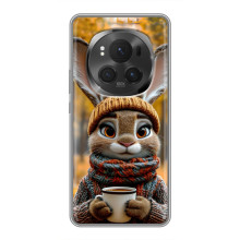 Печатный чехол «Зверята с кофе» для Huawei Honor Magic 6 Pro – Зайчик с кофе