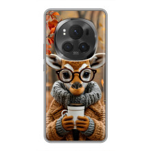 Печатный чехол «Зверята с кофе» для Huawei Honor Magic 6 Pro – Жираф с кофе