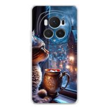 Чехлы на Новый Год Huawei Honor Magic 7 Lite (Кот новогодний)