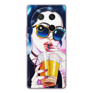 Чохол з картинкою Модні Дівчата Huawei Honor Magic 7 Lite – Дівчина з коктейлем