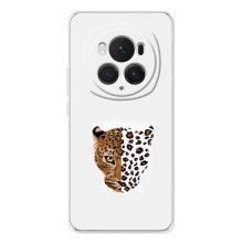 Чохол з леопардовим принтом на Huawei Honor Magic 7 Lite (Леопард на білому)
