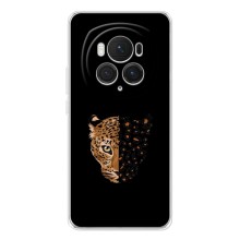 Чохол з леопардовим принтом на Huawei Honor Magic 7 Lite (Леопард на чорному)
