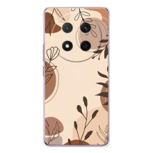 Чохол з квітковим принтом на Хонор Меджік 7 Лайт – Коричневі квіти