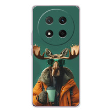 Чохол з принтом стильні тварини для Хонор Меджік 7 Лайт (Лось з кавою)