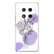 Силиконовый чехол с принтом в цветах на Huawei Honor Magic 7 Lite – Фиолетовый букет