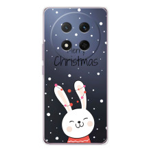 Зимние Чехлы для Хонор Меджик 7 Лайт - прозрачный фон (Рождественский заяц)