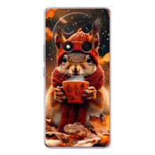 Печатный чехол «Зверята с кофе» для Huawei Honor Magic 7 Lite – Белка с кофе