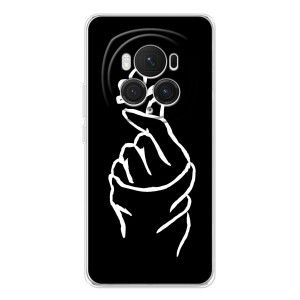 Чехлы (Знак сердечка) на Huawei Honor Magic 7 Pro – Сердце на черном