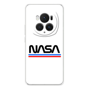 Силиконовый бампер с принтом "Наса" на Huawei Honor Magic 7 Pro – NASA на белом фоне