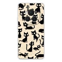 Чохол з малюнком кіт на Huawei Honor Magic 7 Pro (Чорні коти)