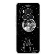 Чохол з малюнком кіт на Huawei Honor Magic 7 Pro (Дівчина з котом)