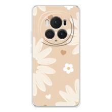 Чохол з квітковим принтом на Хонор Меджік 7 Про (Бежеві квіти)