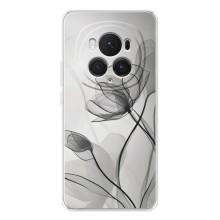 Чохол з квітковим принтом на Хонор Меджік 7 Про (Чорні квіти)