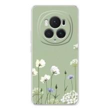 Чохол з квітковим принтом на Хонор Меджік 7 Про (Квіти на зеленому)