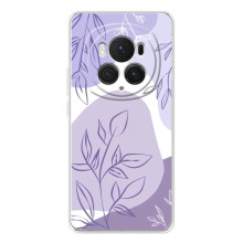 Силиконовый чехол с принтом в цветах на Huawei Honor Magic 7 Pro – Фиолетовый дизайн