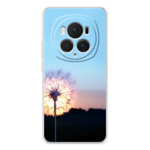 Силиконовый Чехол с одуванчиками на Huawei Honor Magic 7 Pro – Закат с одуванчиком