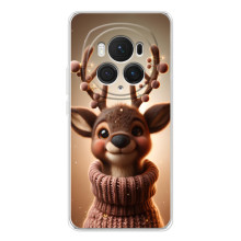 Яскравий чохол для Huawei Honor Magic 7 Pro з Зимові Оленята – Олень в светрі