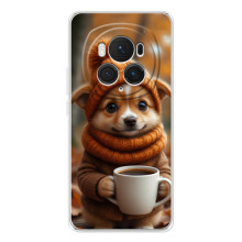 Печатный чехол «Зверята с кофе» для Huawei Honor Magic 7 Pro – Песик с кофе