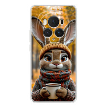 Печатный чехол «Зверята с кофе» для Huawei Honor Magic 7 Pro – Зайчик с кофе