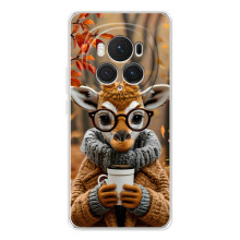 Печатный чехол «Зверята с кофе» для Huawei Honor Magic 7 Pro – Жираф с кофе