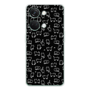 Чехол на тематику: Коты для Huawei Honor Play 10C – Котики на черном