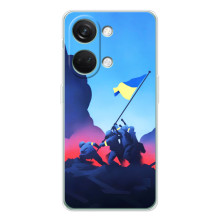 Чехол с украинским воином на Huawei Honor Play 10C – Украинский прапор