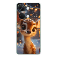 Яркий чехол для Huawei Honor Play 10C с Зимними Оленятами – Оленёнок среди гирлянд