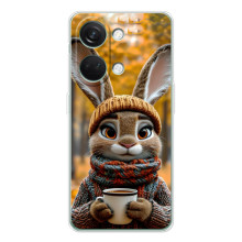 Друкований чохол 'Звірята з кавою' для Huawei Honor Play 10C – Зайчик з кавою