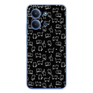 Чехол на тематику: Коты для Huawei Honor Play 11 Plus – Котики на черном