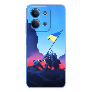Чехол с украинским воином на Huawei Honor Play 11 Plus – Украинский прапор