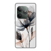 Чехол с цветочным принтом на Хuawei Онор X5c Плюс  
 – Цветы на белом