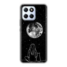 Чехол с рисунком кот на Huawei Honor X6 (Девушка с котом)