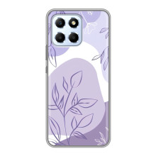 Силиконовый чехол с принтом в цветах на Huawei Honor X6 – Фиолетовый дизайн