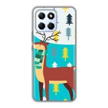 Силиконовый бампер с картинкой животных для Huawei Honor X6 (Олень с шарфом)