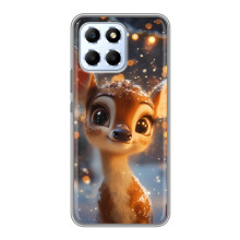 Яркий чехол для Huawei Honor X6 с Зимними Оленятами – Оленёнок среди гирлянд
